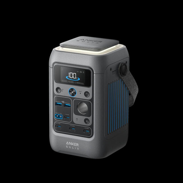 Anker SOLIX C300 portable power station with light bar